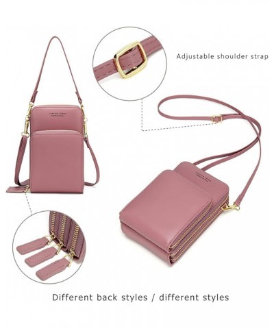 Small Crossbody Cell Phone Bag for Women, Mini Over Shoulder Handbag Purse with Credit Card Slots A-pink $10.00 Crossbody Bags