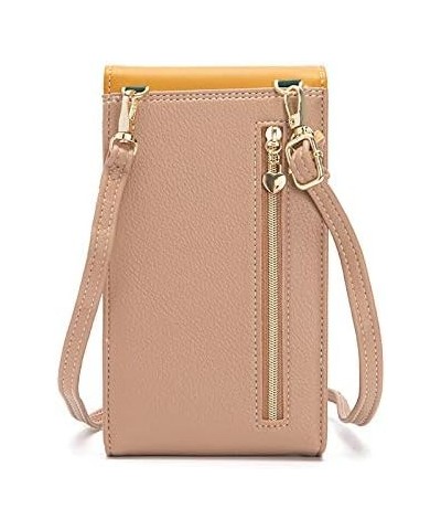 Leather Crossbody Bags for Women, Small Crossbody Phone Bags Cellphone Wallet Purse for Women, Button Bag Brown $10.25 Crossb...