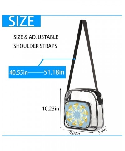 Blue Camellia Stadium-Approved Clear Crossbody Bag with Colorful Print Design Pears $12.95 Crossbody Bags