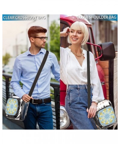 Blue Camellia Stadium-Approved Clear Crossbody Bag with Colorful Print Design Pears $12.95 Crossbody Bags