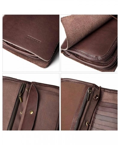 Wallet Women Genuine Leather RFID Blocking Credit Card Holder Bifold Clutch Wallets for Women Dark Brown01 $25.92 Wallets