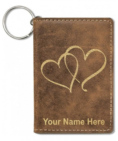 ID Holder Wallet, Twin Hearts, Personalized Engraving Included (Black with Silver) Rustic $15.67 Wallets