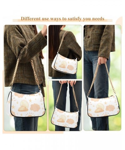 Clutch Shoulder Bags Tote Evening Purse Handbags for Women Hobo Bags Sun Clouds Stars with Zipper Closure $17.27 Totes