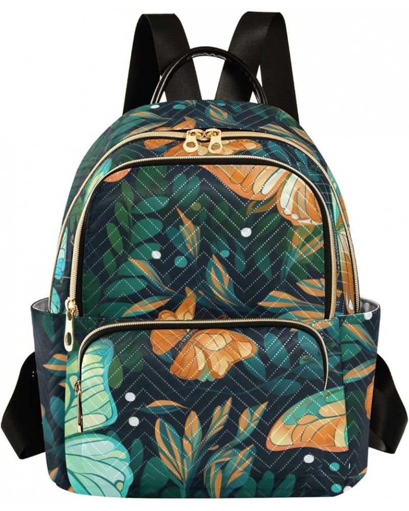 Green Butterfly Fashion Backpack Purse Ladies Fashion Rucksack Travel Shoulder Bag Casual Daily Backpack Work Bag Medium $17....