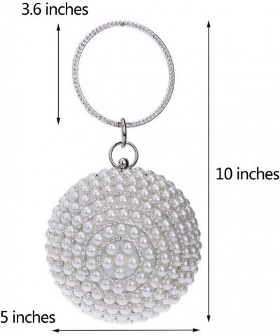 Dress Handbag Women Evening Bag Clutch Purse Chain Wedding Pearls Silver $38.64 Evening Bags