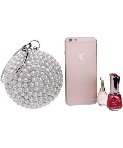 Dress Handbag Women Evening Bag Clutch Purse Chain Wedding Pearls Silver $38.64 Evening Bags