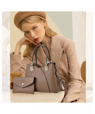 Ladies Handbags Purse Fashion Top Handle Bag for Women Medium Tote Bags PU Leather Brown $25.31 Handbags