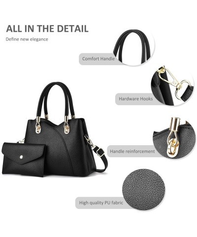 Ladies Handbags Purse Fashion Top Handle Bag for Women Medium Tote Bags PU Leather Brown $25.31 Handbags