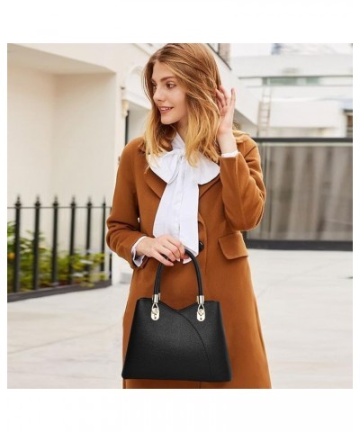 Ladies Handbags Purse Fashion Top Handle Bag for Women Medium Tote Bags PU Leather Brown $25.31 Handbags