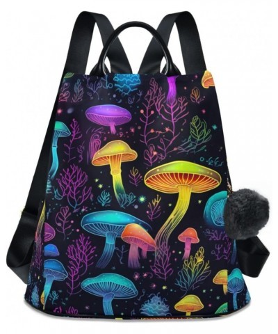 Rainbow Mushrooms Womens Backpack Purse Anti Theft Travel Backpack Shoulder Bag Casual Daypack for Work Travel Ladies Women $...