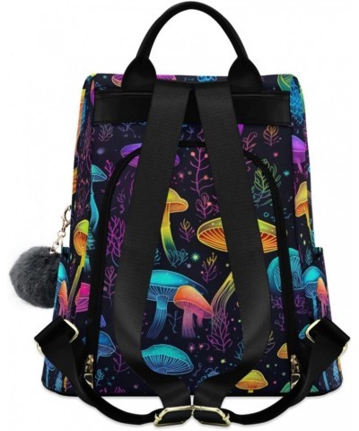 Rainbow Mushrooms Womens Backpack Purse Anti Theft Travel Backpack Shoulder Bag Casual Daypack for Work Travel Ladies Women $...