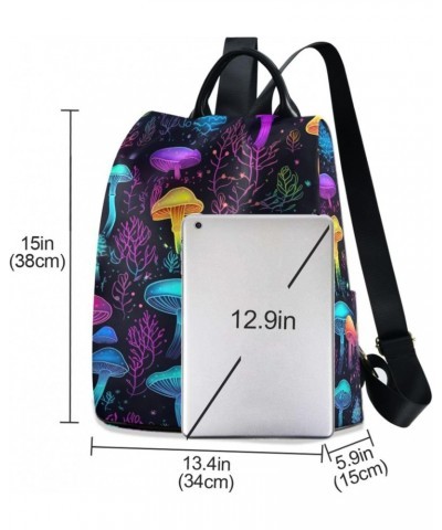 Rainbow Mushrooms Womens Backpack Purse Anti Theft Travel Backpack Shoulder Bag Casual Daypack for Work Travel Ladies Women $...