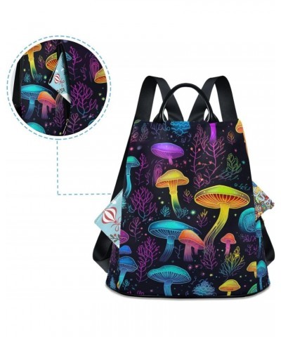 Rainbow Mushrooms Womens Backpack Purse Anti Theft Travel Backpack Shoulder Bag Casual Daypack for Work Travel Ladies Women $...