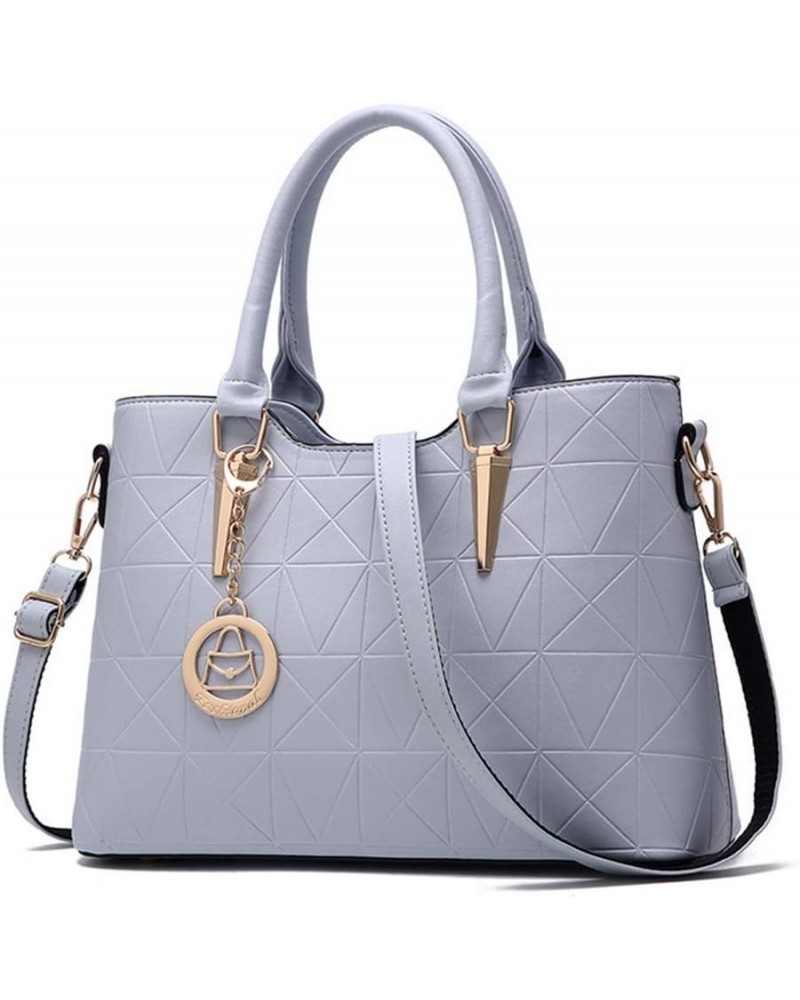 Women Tote Bag Fashion Handbag and Purse Leather Shoulder Bag Top Handle Satchel Grey $14.49 Totes