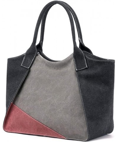 Fashion Color Block Tote Bag Handle Satchel Shopping Handbag Daily Purse Contrast Color Multipurpose Bag Gray $86.38 Totes