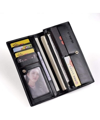 Business Card Case Leather Multifunction Bank Holder Credit Passport Organizer Wallet (Color : Black) $42.68 Wallets