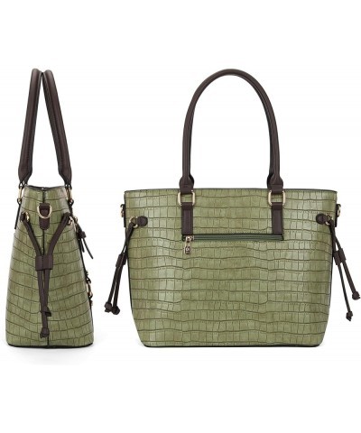 3PCS Purses for Women Tote Purse and Wallet Set Shoulder Satchel Bags V Ligtht Green $26.04 Shoulder Bags