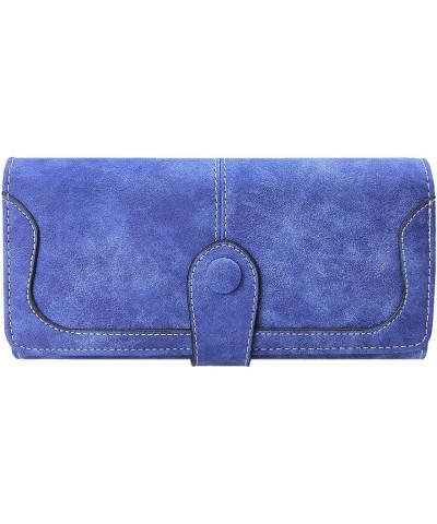 Women's Ladies Elegant Leather Clutch Long Bifold Wallet Purse Card Holder Blue $10.24 Wallets