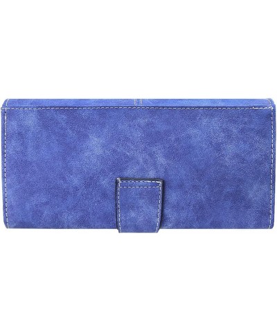 Women's Ladies Elegant Leather Clutch Long Bifold Wallet Purse Card Holder Blue $10.24 Wallets