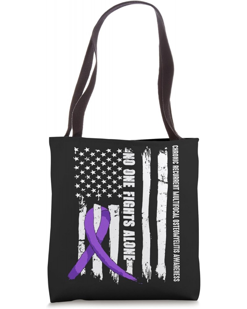 Chronic Recurrent Multifocal Osteomyelitis Ribbon US Flag Tote Bag $11.75 Totes