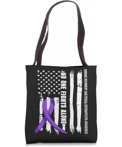 Chronic Recurrent Multifocal Osteomyelitis Ribbon US Flag Tote Bag $11.75 Totes