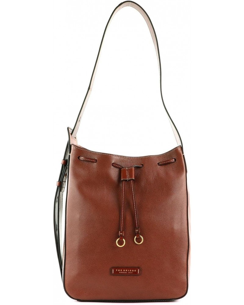 Bag Carlotta Unisex Bucket Bag Leather Brown $97.34 Shoulder Bags