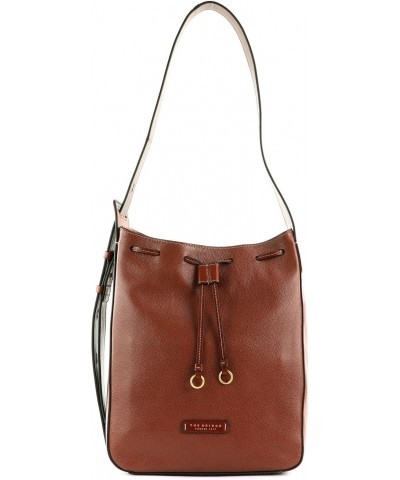 Bag Carlotta Unisex Bucket Bag Leather Brown $97.34 Shoulder Bags