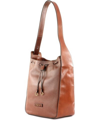 Bag Carlotta Unisex Bucket Bag Leather Brown $97.34 Shoulder Bags