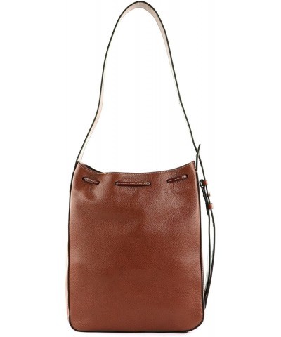 Bag Carlotta Unisex Bucket Bag Leather Brown $97.34 Shoulder Bags