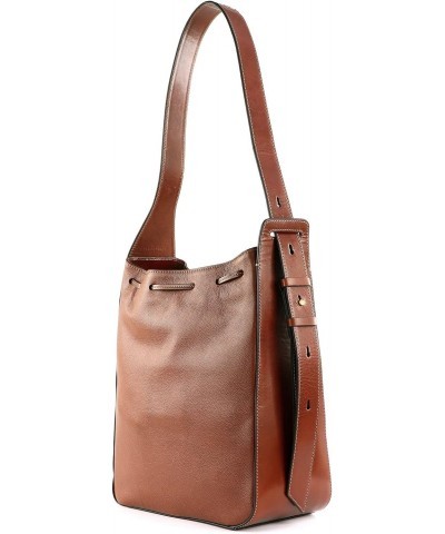 Bag Carlotta Unisex Bucket Bag Leather Brown $97.34 Shoulder Bags