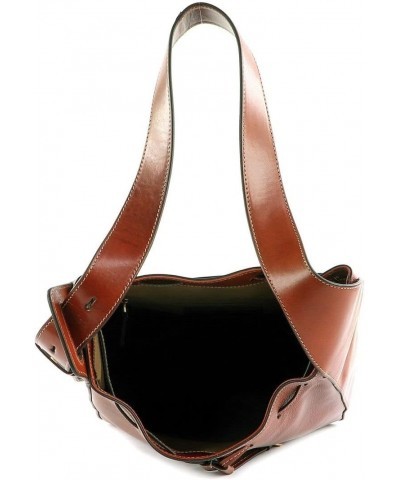 Bag Carlotta Unisex Bucket Bag Leather Brown $97.34 Shoulder Bags