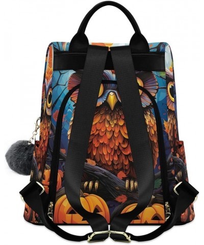 Spice in Spoons Fashion Backpack Purse for Women Back Zipper Pocket Design Owl Pumpkins $18.40 Backpacks