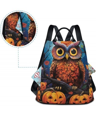 Spice in Spoons Fashion Backpack Purse for Women Back Zipper Pocket Design Owl Pumpkins $18.40 Backpacks