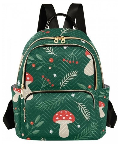 Small Backpack for Women Travel Bag Christmas Fir Branch Mushroom Daypack Purse Fashion Shoulder Bag Rucksack Medium A588 $14...