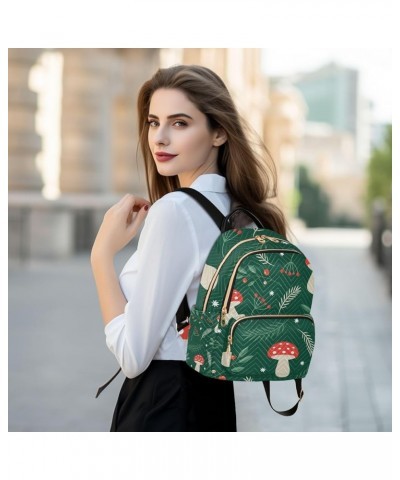 Small Backpack for Women Travel Bag Christmas Fir Branch Mushroom Daypack Purse Fashion Shoulder Bag Rucksack Medium A588 $14...