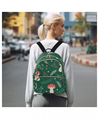 Small Backpack for Women Travel Bag Christmas Fir Branch Mushroom Daypack Purse Fashion Shoulder Bag Rucksack Medium A588 $14...