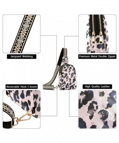 Leopard Crossbody Sling Bag for Women Men Leather Chest Bags Purse Adjustable Cross Body Daypack for Teen Girls Boys $16.73 C...