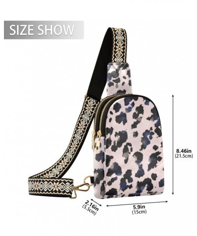 Leopard Crossbody Sling Bag for Women Men Leather Chest Bags Purse Adjustable Cross Body Daypack for Teen Girls Boys $16.73 C...