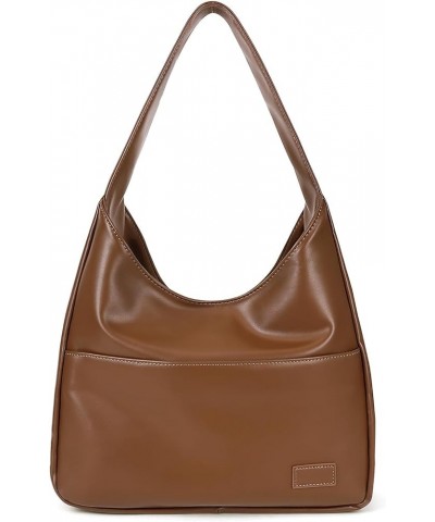 Faux Leather Tote Bag for Women Shoulder Bag College Tote Leather Hobo Handbag Work Tote Bag Purse Brown $14.99 Totes