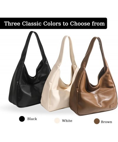 Faux Leather Tote Bag for Women Shoulder Bag College Tote Leather Hobo Handbag Work Tote Bag Purse Brown $14.99 Totes