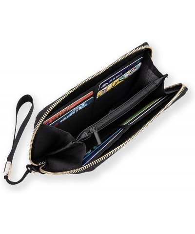 Long Clutch Wallet, Long Handbag with Wristlet Strap, PU Leather Zip Purse Multi 2 $19.03 Wristlets