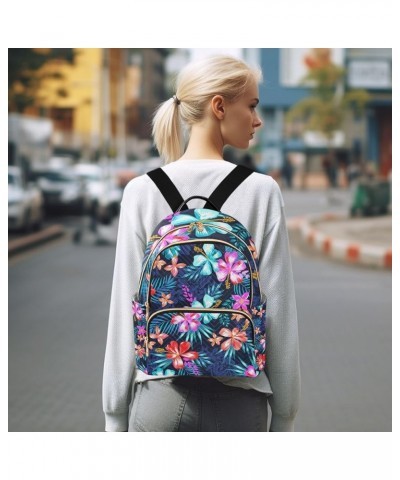 Small Backpack for Women Travel Bag Tropical Hawaiian Hibiscus Flowers Daypack Purse Fashion Shoulder Bag Rucksack Small A74 ...