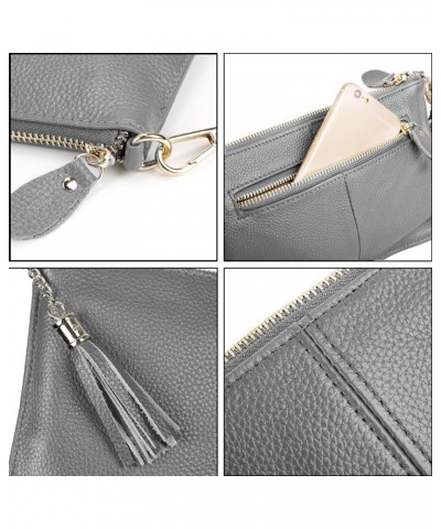 Leather Wristlet Clutch Wallet Purse Envelope Style Crossbody Bags for Women Mothers Day Gifts Z-gray Tassel $12.23 Wristlets