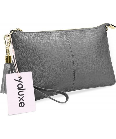 Leather Wristlet Clutch Wallet Purse Envelope Style Crossbody Bags for Women Mothers Day Gifts Z-gray Tassel $12.23 Wristlets