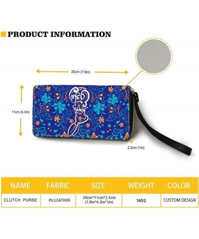 Tropical Pineapple Floral Print Women Wallet RFID Blocking PU Leather Zip Around Cell Phone Holder Travel Clutch Purse with W...