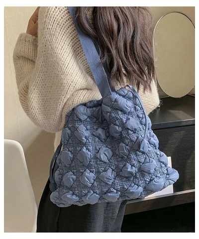 Trendy Cloud Bag for Women Puffer Quilted Hobo Shoulder Bag Satchel Purse Tote Handbag Large Capacity Blue $23.38 Totes