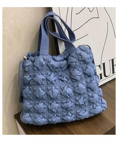 Trendy Cloud Bag for Women Puffer Quilted Hobo Shoulder Bag Satchel Purse Tote Handbag Large Capacity Blue $23.38 Totes