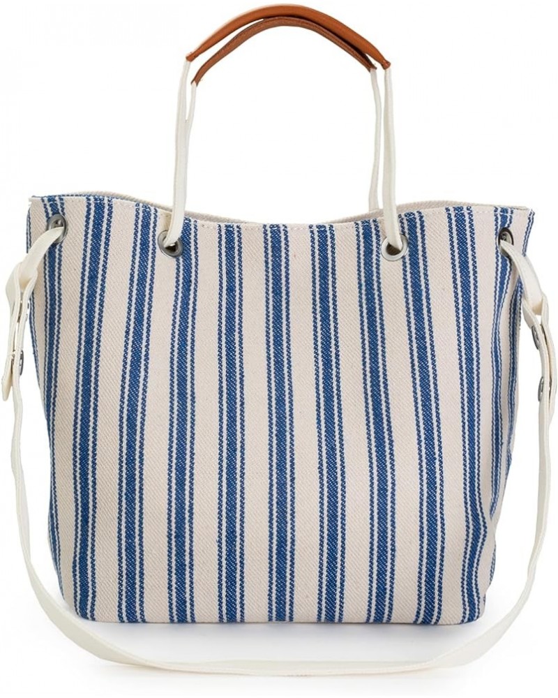 Women′s Tote Bag, Canvas Tote Bag for Women, Small Bucket Bag,Canvas Shoulder Bag Crossbody Bag Striped Pattern Beach Bag Sli...