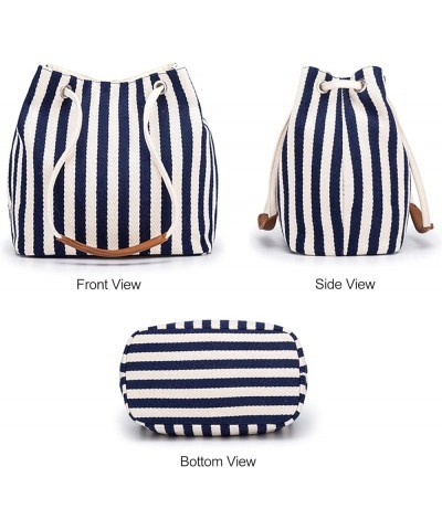 Women′s Tote Bag, Canvas Tote Bag for Women, Small Bucket Bag,Canvas Shoulder Bag Crossbody Bag Striped Pattern Beach Bag Sli...