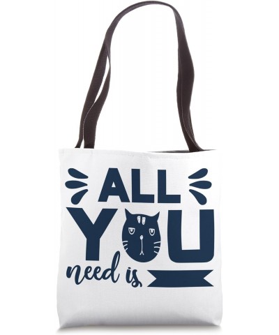 Love And Cats Cute Feline Graphic Print For Animal Lovers Tote Bag $13.19 Totes